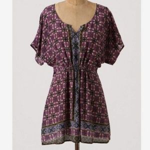 Anthropologie Fei 100% Silk Pensethelia Top